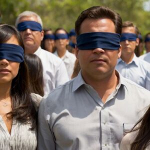 people blindfolded