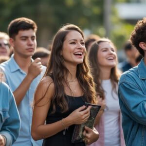 jovens cristãos em culto