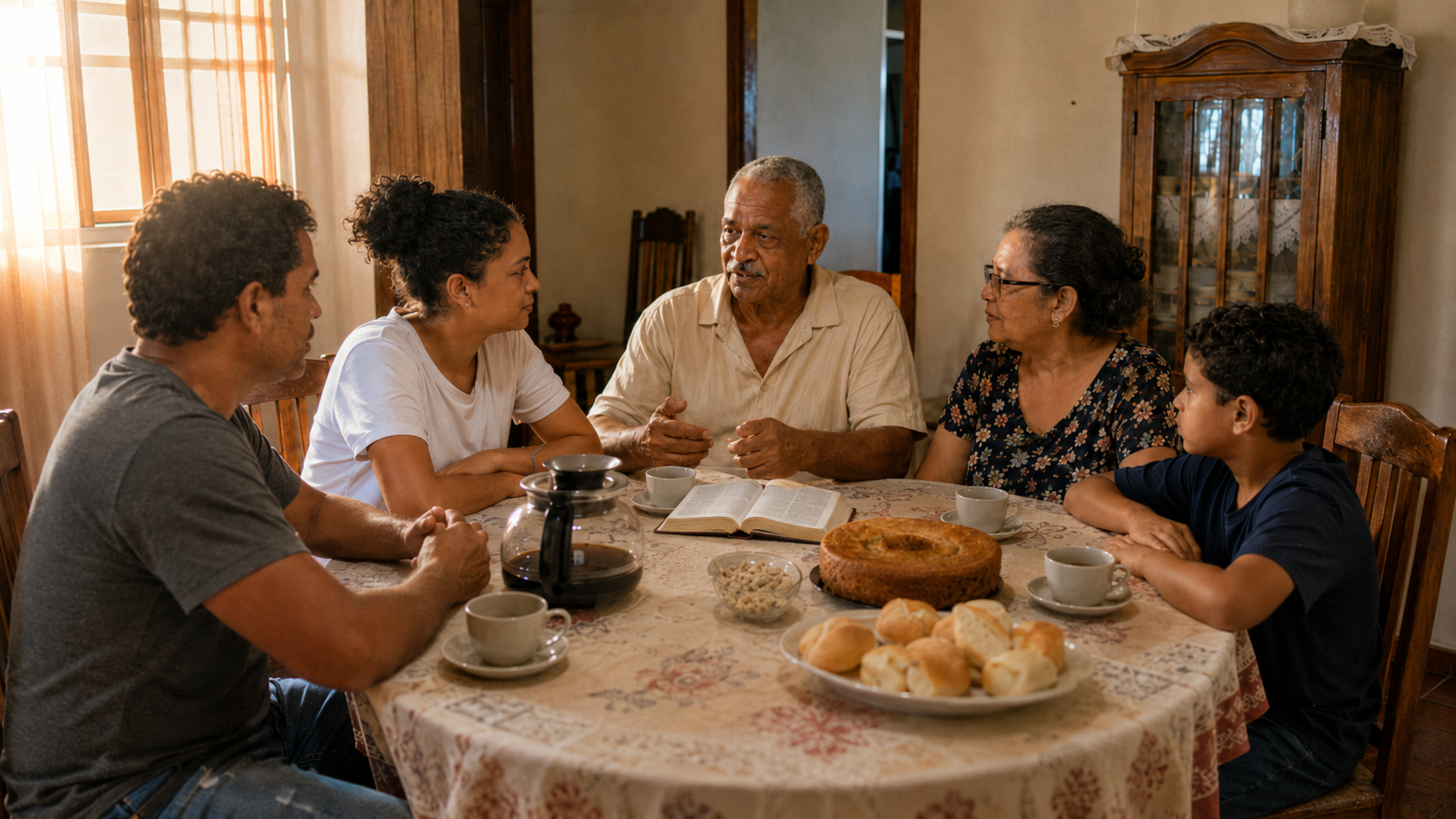 Um altar familiar pode começar com poucos minutos de Palavra, conversa e oração.