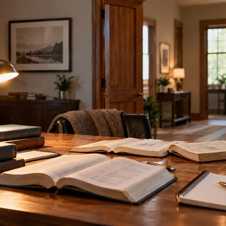Mesa de estudo com livros e anotações para o Dia do Teólogo